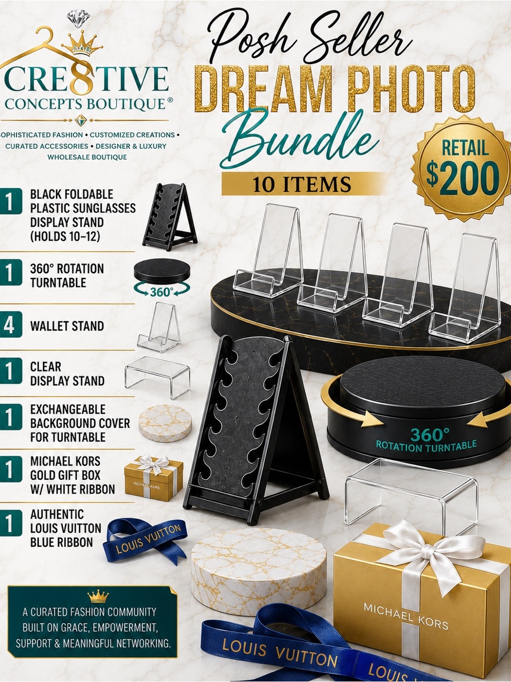 📸 POSH SELLER DREAM Display — 10 Items WHOLESALE BUNDLE